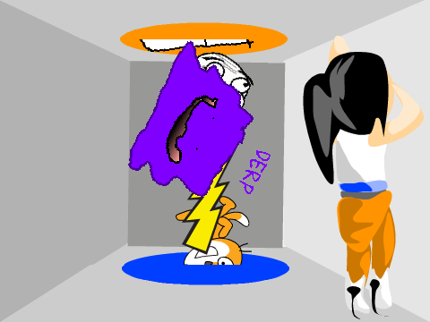 Add yourself being pushed through portals!DERP!