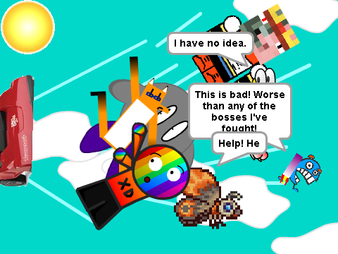 Add yourself flying through the sky desperately attempting to escape a vacuum.