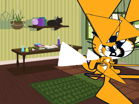 Evil scratch cat clones himself