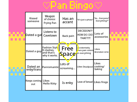 ♡Pan Bingo Chart♡