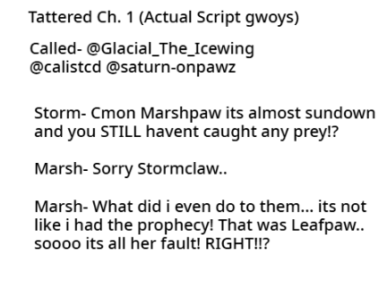 NEW Tattered Chapter one script