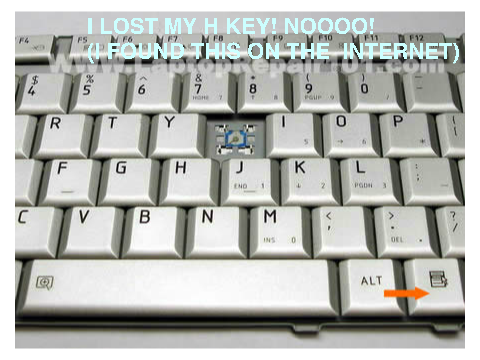 I lost my h key! And it sort of looks like this: