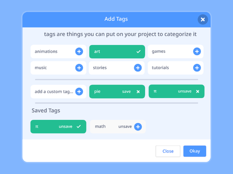 project tags mockup