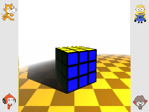 [Not 1 Line] Raytracer II - Rubik's Cube