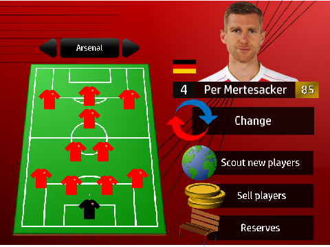 Arsenal Squad Builder (for Arsenal Manager 2017)