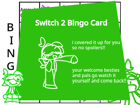 My Switch 2 Bingo Card