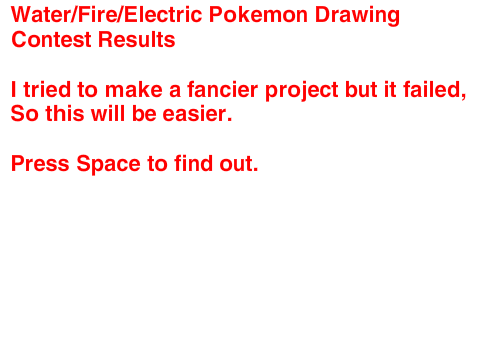 Water/Fire/Electric Pokemon Drawing Contest Results