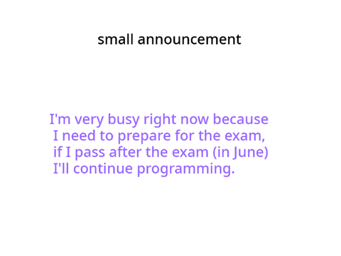 Small Announcement