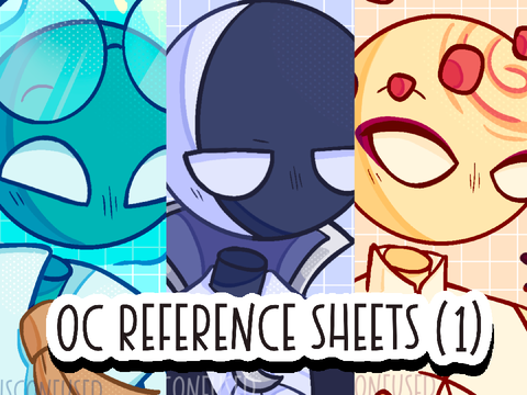 (updated 31/7) ref sheets for my ocs archer, caliban, and soleil!!