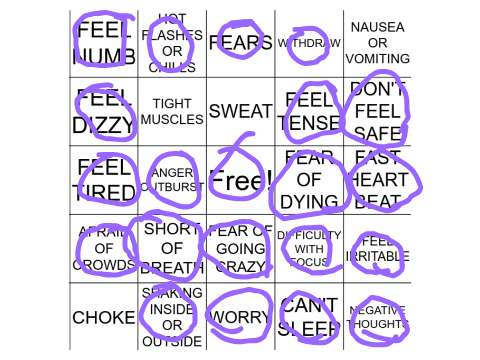 Anxiety Bingo… remix remix