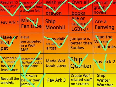 Wings of fire bingo remix