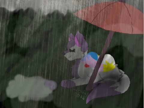 "In the rain"