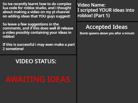 Scripting your ideas with roblox studio!