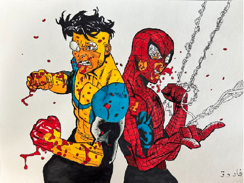 invincible and spiderman drawing #art