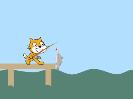 Scratch Cat Goes Fishing