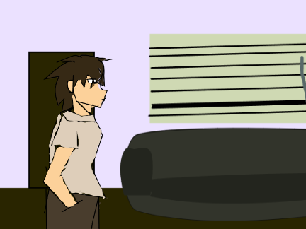 Whatever his name is walks through his house