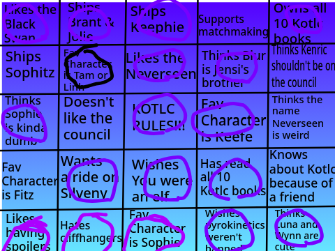 Kotlc bingo 