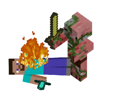 Minecraft: Zombie Pigman kills Steve