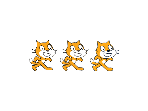 3 revisions of Scratch Cat do the distraction dance