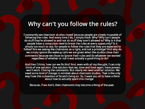 a long rant about chatrooms.