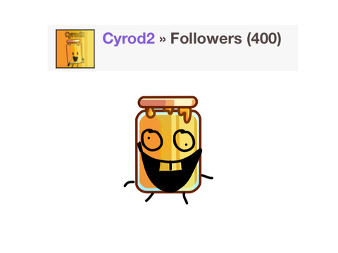 THANK YOU FOR 400 FOLLOWERS!