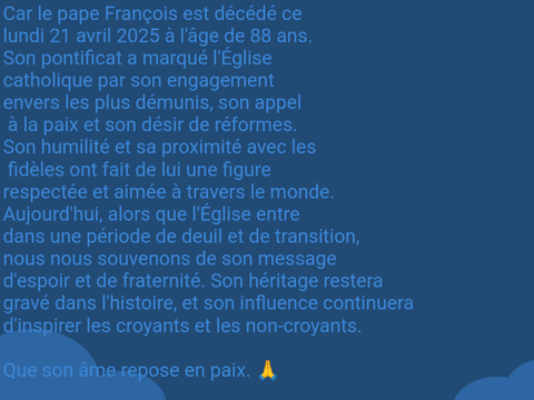 Que son âme repose en paix. 