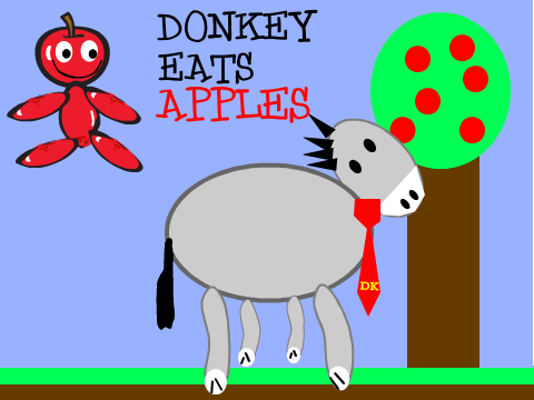 Donkey Eats Apples 