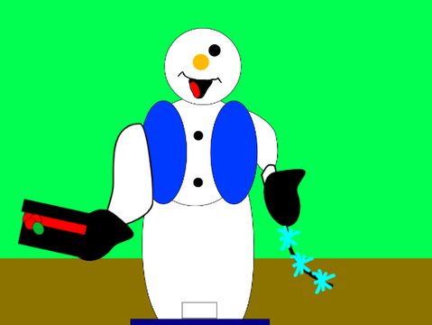 Snowflake Spinning snowman from ebay before repair