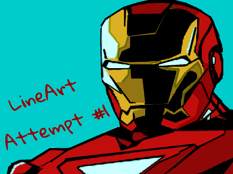Ironman lineart attempt #1