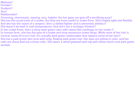 Bio #2 for animal high school rp