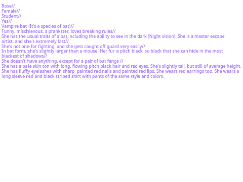 Bio #3 for animal high school rp
