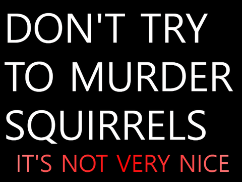 DON'T TRY TO MURDER SQUIRRELS