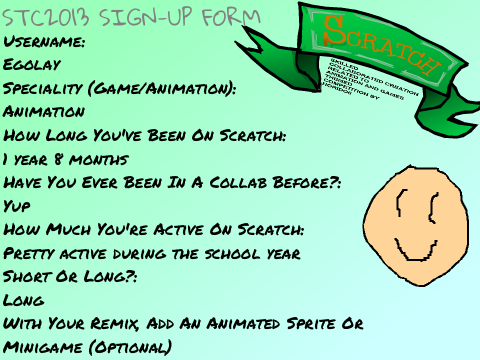 STC2013 SIGN-UPS ----- Egolay's Entry