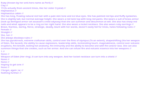 Bio #8 for demigod rp
