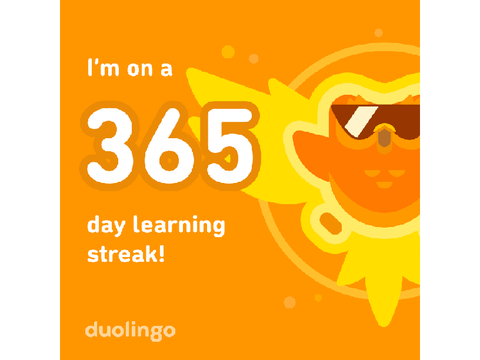 365 day Duolingo Streak! :D