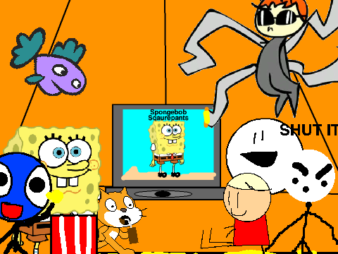 Add yourself watching spongebob!