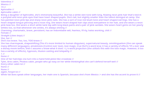 Bio #9 for demigod rp