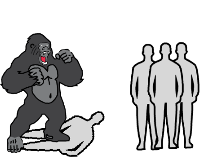100 men VS 1 Gorilla 