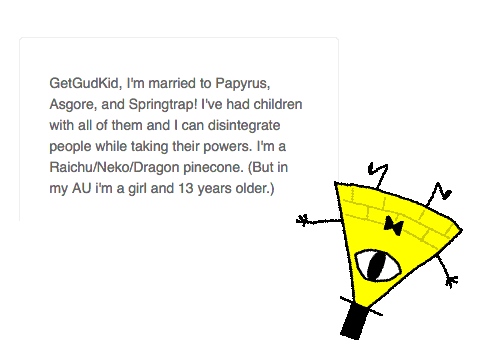 Bill Cipher Reads Out A Funny Satire Joke From Miiverse