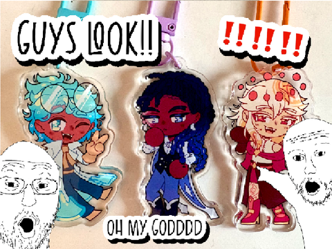 guys guys guys I GOT MERCH OF MY OCS!!!!!!! YIPPEEEEE