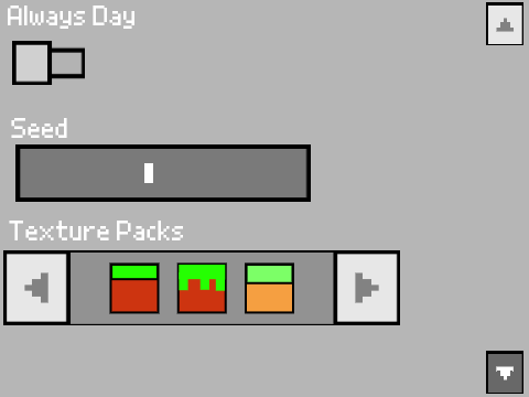 Minecraft 3DS World Creation Screen