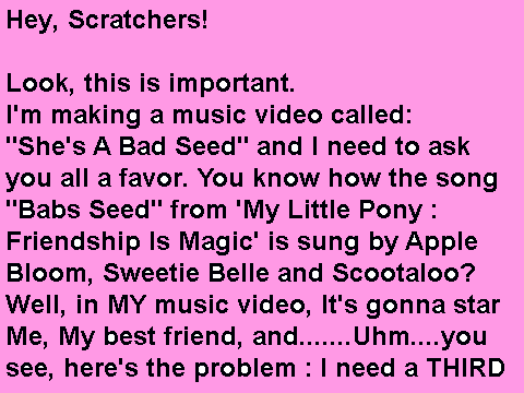 I need HELP! ('She's A Bad Seed' Filly Coloring Contest) remix