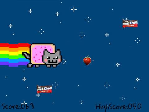 Nyan Cat - Lost in space remix WITH PEANUT CHEWS!!!!