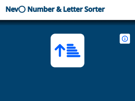 Nev◯ Number & Letter Sorter