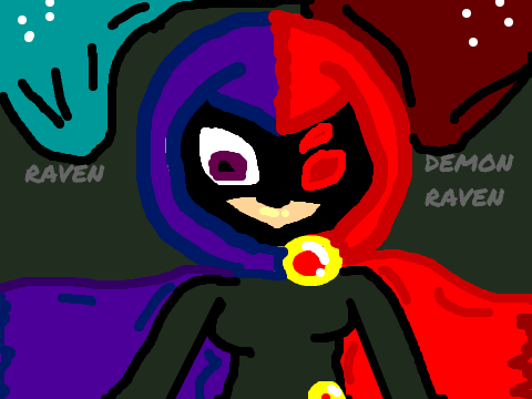 Half raven Half demon raven teen titans (not teen titans go)
