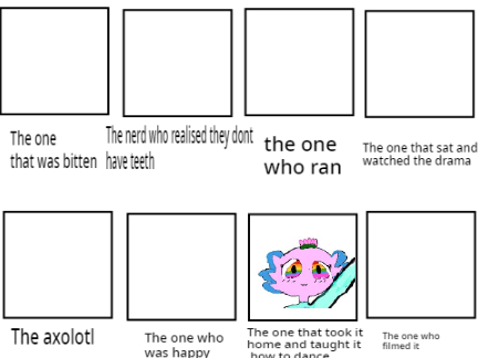 Someone was bitten by an axolotl! Who are you in this situation? remix