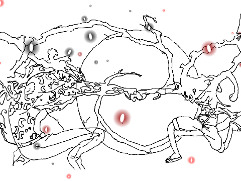 ルフィvsルッチ描いてみた