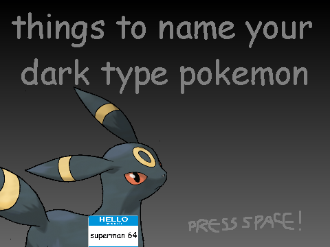 Dark Type Pokémon Nicknames