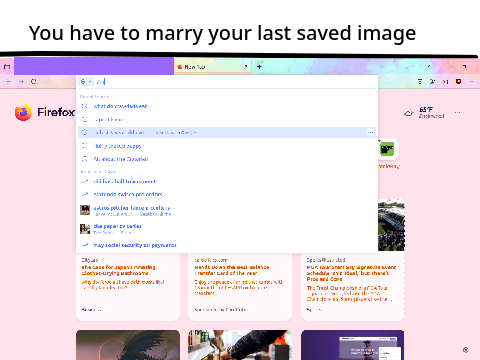 You have to marry your last saved image... WHY??