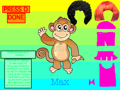 Monkey Madness Dress Up Game